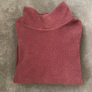 LL Bean Cozy Cottage Fleece Funnelneck Pullover Rosewood Medium